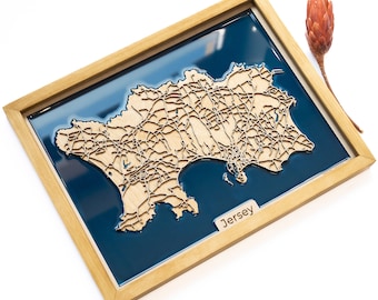 Jersey Map | Wood and Epoxy