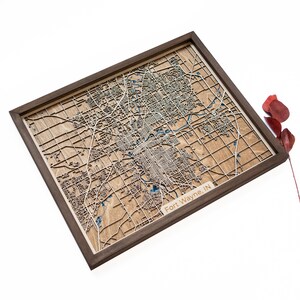 Fort Wayne Map | Wood and Epoxy