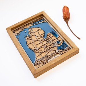 Mapa de Michigan / Madera y epoxi