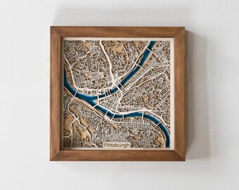 Pittsburgh Wood Map | Wood and Epoxy