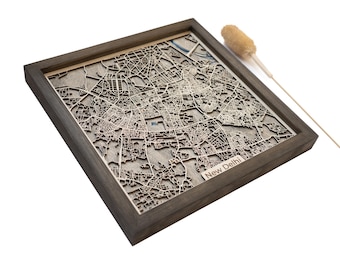 New Delhi Map | Wood and Epoxy
