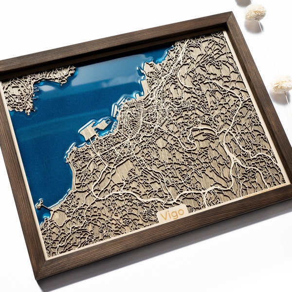 Vigo Karte | Holz und Epoxidharz