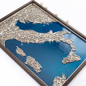 Italy Map | Wood and Epoxy