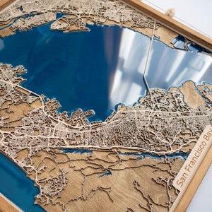 San Francisco Bay Map | Wood and Epoxy