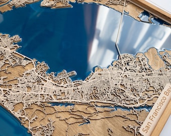 San Francisco Bay Map | Wood and Epoxy