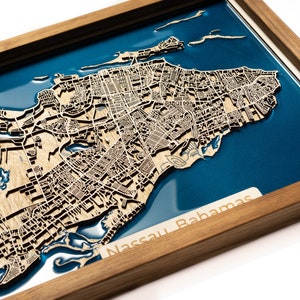 Mapa de Nassau / Madera y epoxi