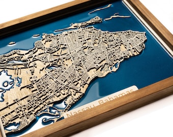 Mapa de Nassau / Madera y epoxi