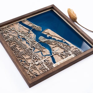 Kaart van Sint-Augustinus | Hout en epoxy