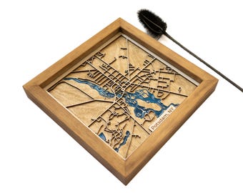 Potsdam NY Map | Wood and Epoxy