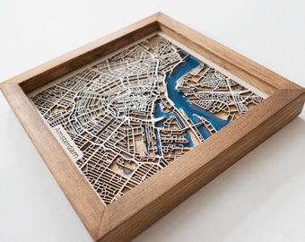 Amsterdam Wood Map | Wood and Epoxy