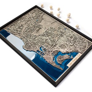 Mapa de San Diego / Madera y epoxi
