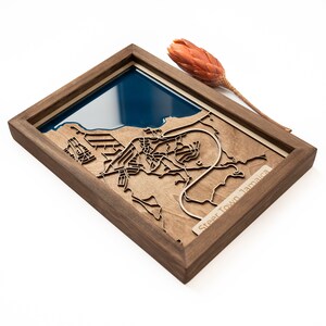Mappa della città di Steer / Legno e resina epossidica