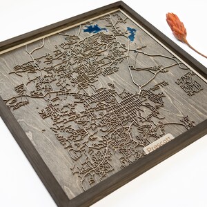 Mapa de Prescott / Madera y epoxi