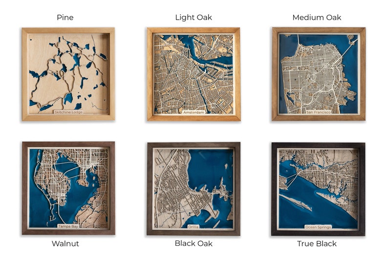 Minneapolis Wooden Map Custom Map Wood and Epoxy Resin image 3