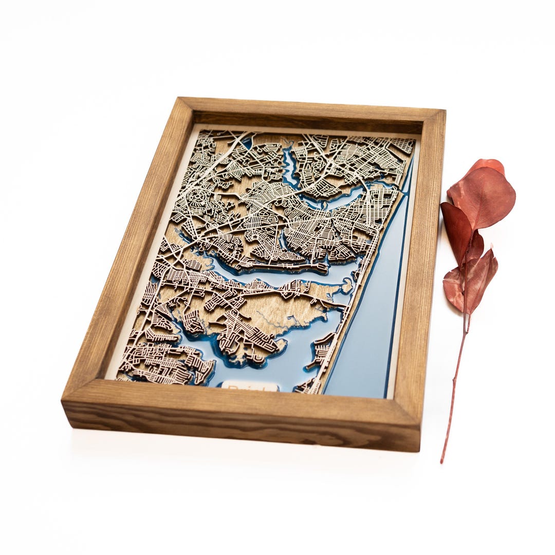 Brick Map | Wood and Epoxy - Etsy