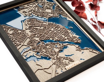 Halifax Map | Wood and Epoxy