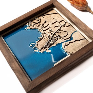 Mendocino Map | Wood and Epoxy
