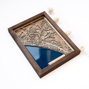 San Clemente : carte | Bois et époxy