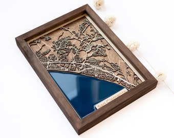 San Clemente Map | Wood and Epoxy