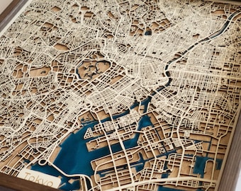 Tokyo Wood Map | Wood and Epoxy