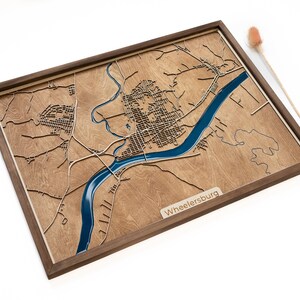 Carte de Wheelersburg | Bois et époxy