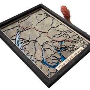 Mapa de West Highland Way / Madera y epoxi