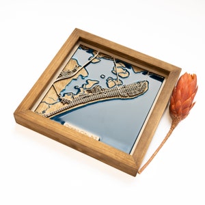 Carte de la ville d'Ocean | Bois et époxy