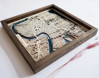 New Orleans Wood Map | Wood and Epoxy Resin