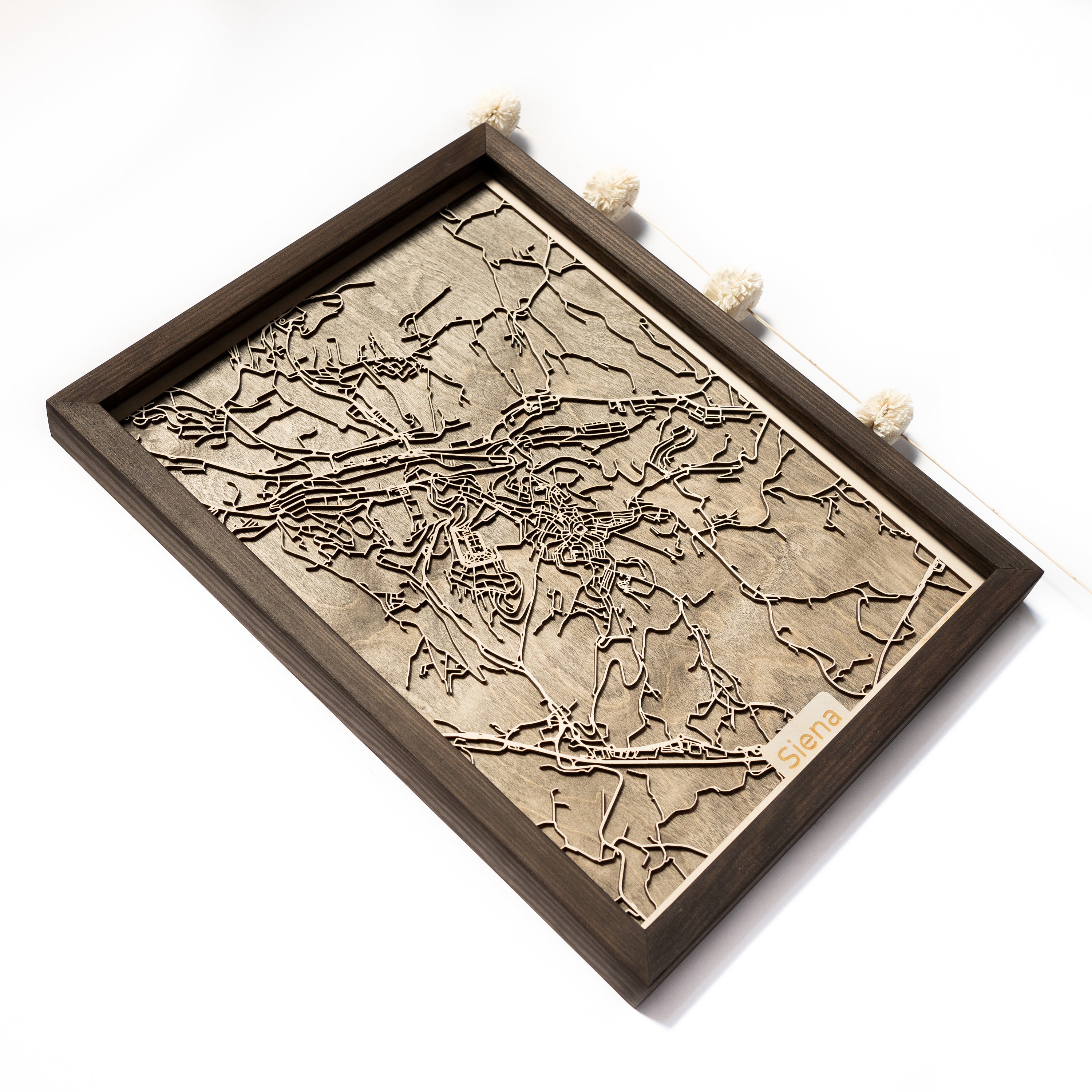 Siena Map | Wood and Epoxy