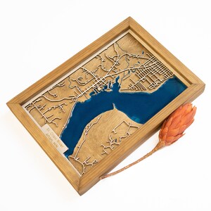 Afton-kaart | Hout en epoxy