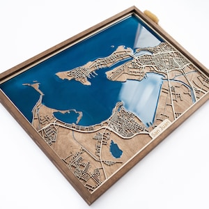 Mappa di San Juan / Legno e resina epossidica