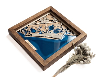Mapa Wildwood Wood | Drewno i żywica epoksydowa
