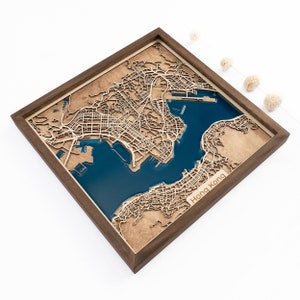 Hong Kong Map | Wood and Epoxy