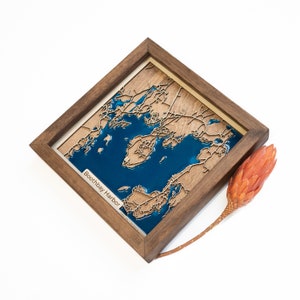 Boothbay Harbor Map | Wood and Epoxy
