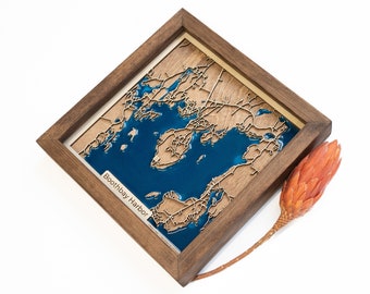 Boothbay Harbor Map | Wood and Epoxy