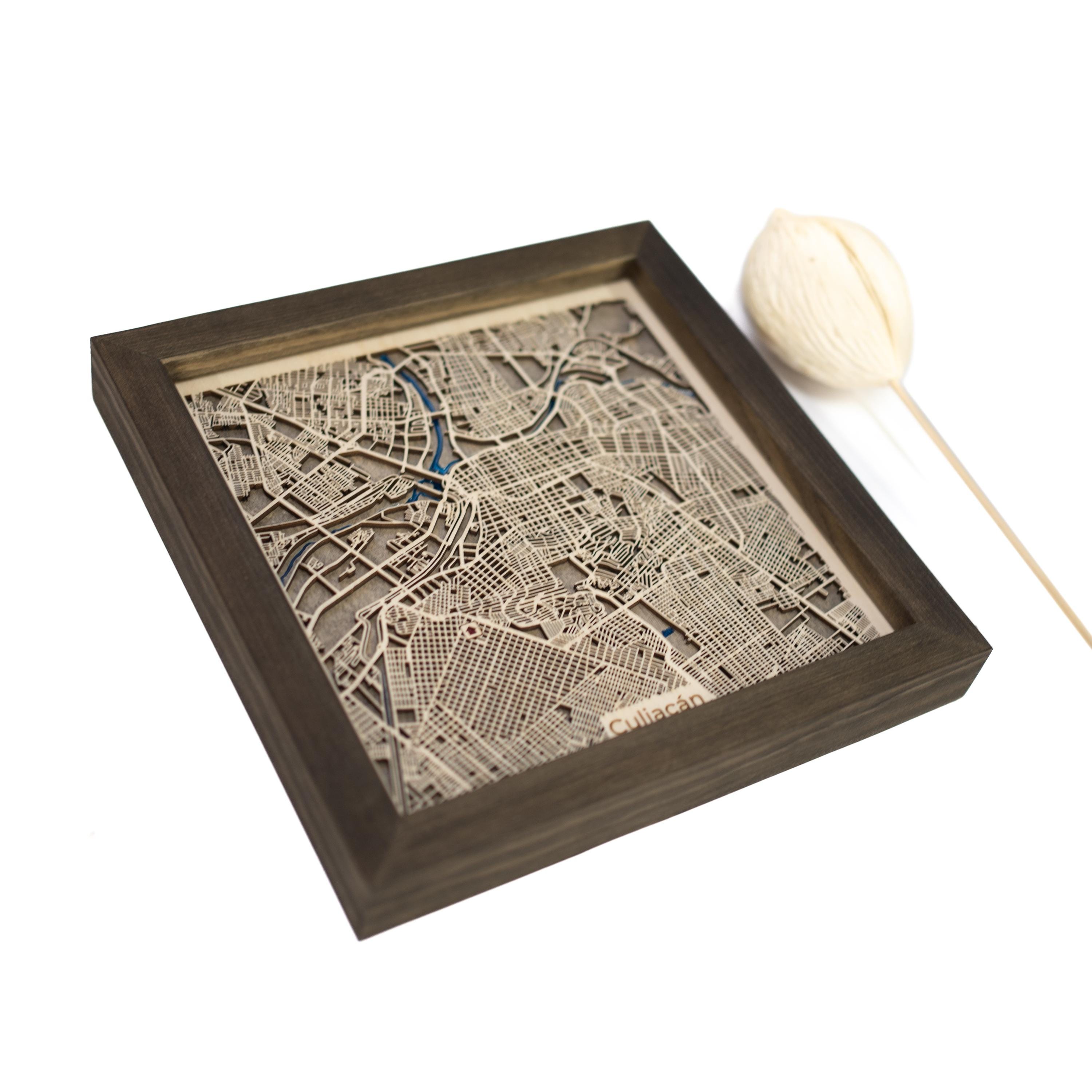 Culiacán Map | Wood and Epoxy