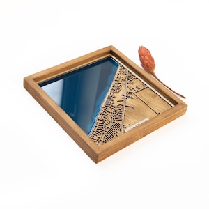 Grande plage : carte | Bois et époxy