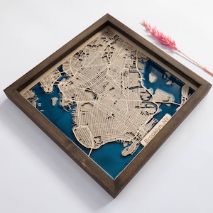 Plan de Brooklyn | Bois et époxy