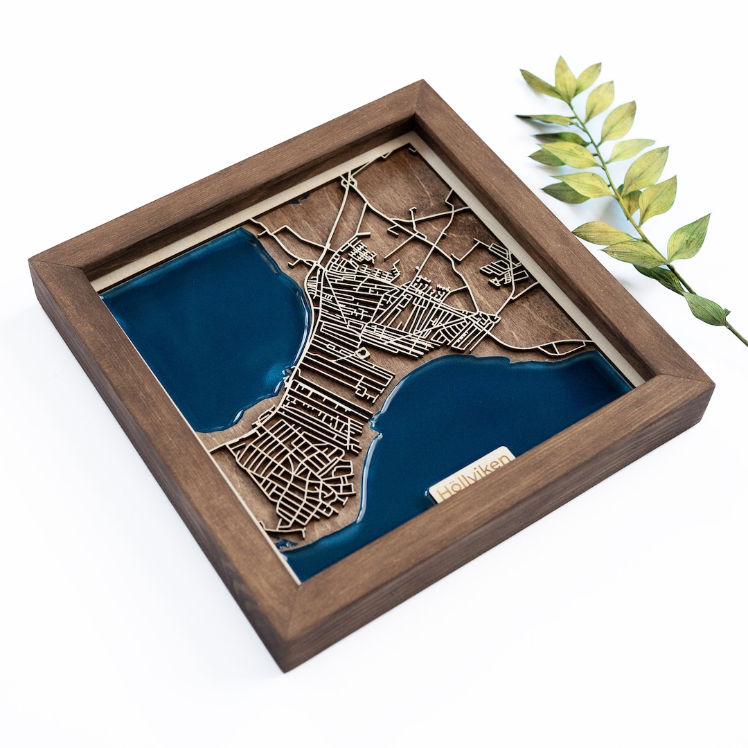 Höllviken Map | Wood and Epoxy - Etsy