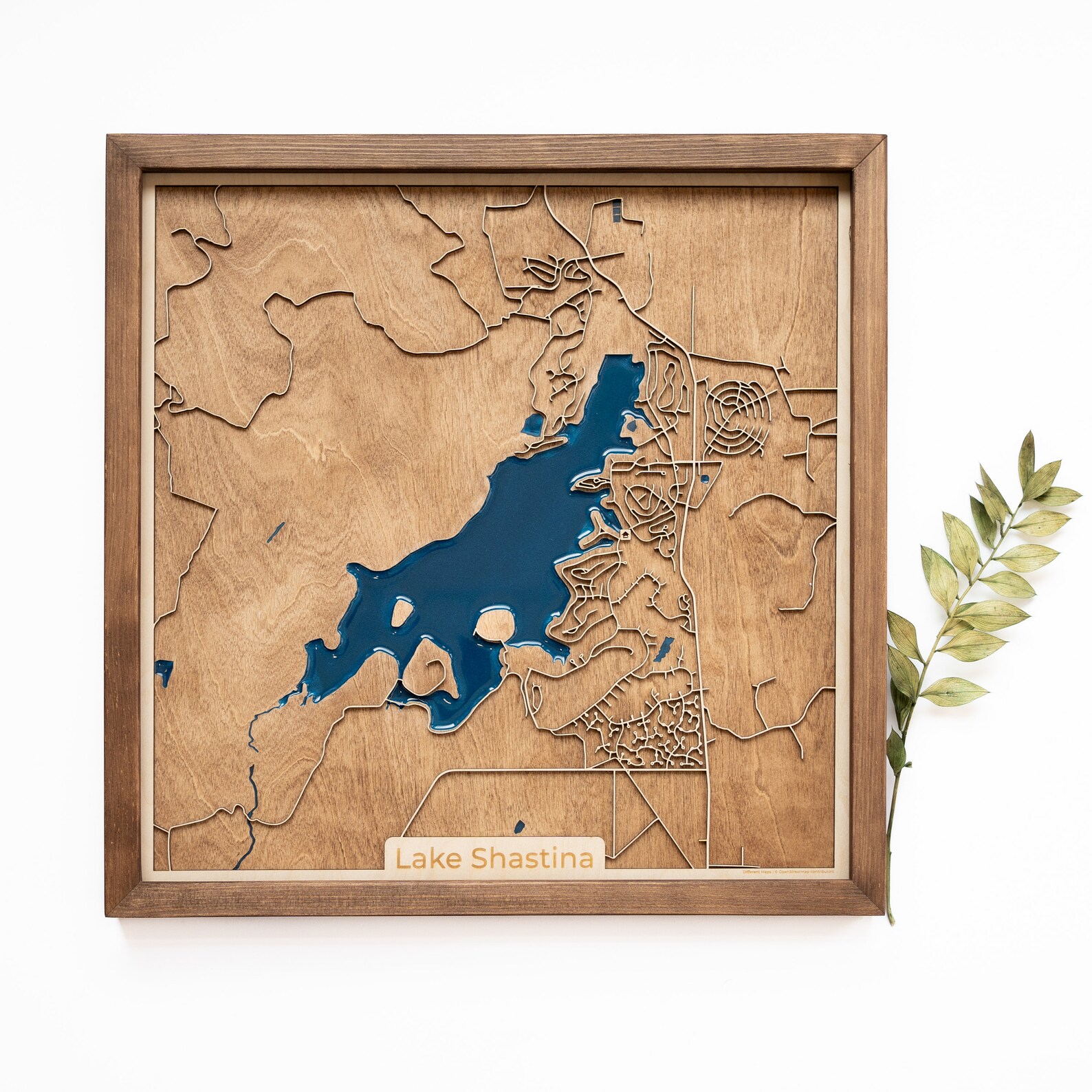 Lake Shastina Map Wood and Epoxy Etsy