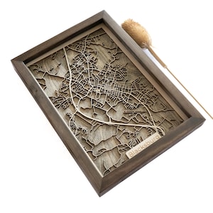 Blacksburg Wood Map | Wood and Epoxy