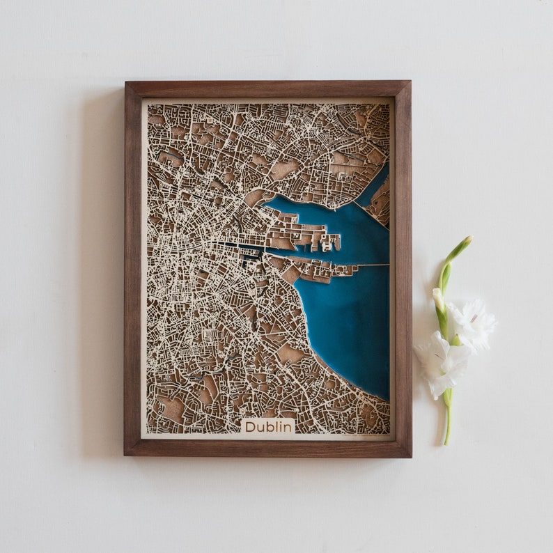 Long Distance Relationship Gift Personalized Wood Map zdjęcie 2