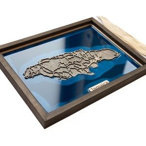 Carte de la Jamaïque | Bois et époxy