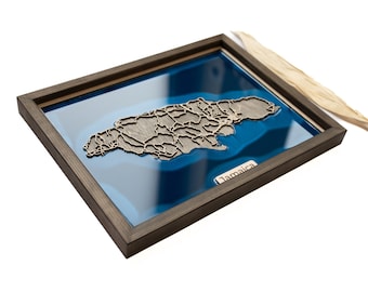 Jamaica Map | Wood and Epoxy