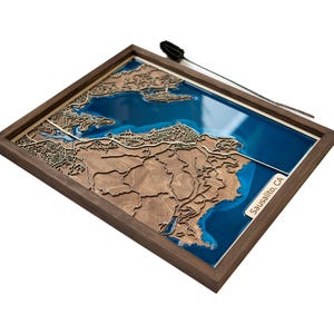 Kaart van Sausalito | Hout en epoxy