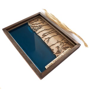 Carte en bois du Cap Perpetua | Bois et époxy