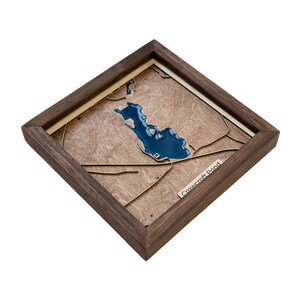 Mapa del estanque Crowcroft / Madera y epoxi
