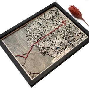 Kaart marathon Las Vegas | Hout en epoxy