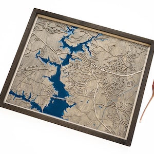 Clemson Map | Wood and Epoxy