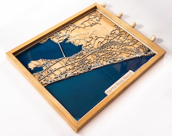 Santa Rosa Beach Map | Wood and Epoxy